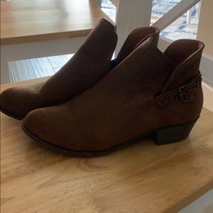 Brown open ankle bootie